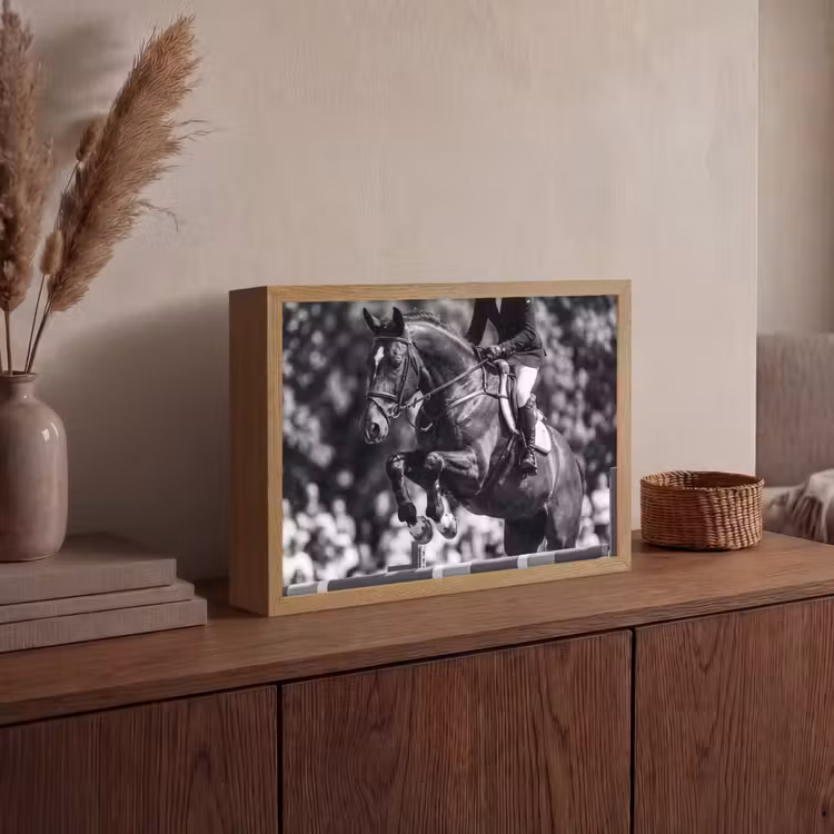 Lightbox - Wandlamp - Springen - Paard - Zwart - Wit — 4