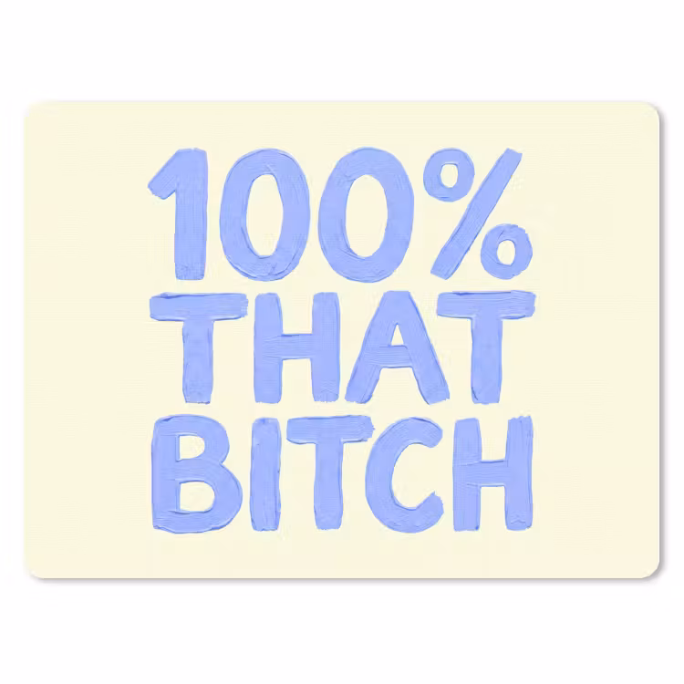 Muismat - 100% that bitch - Blauw - Wit — 1