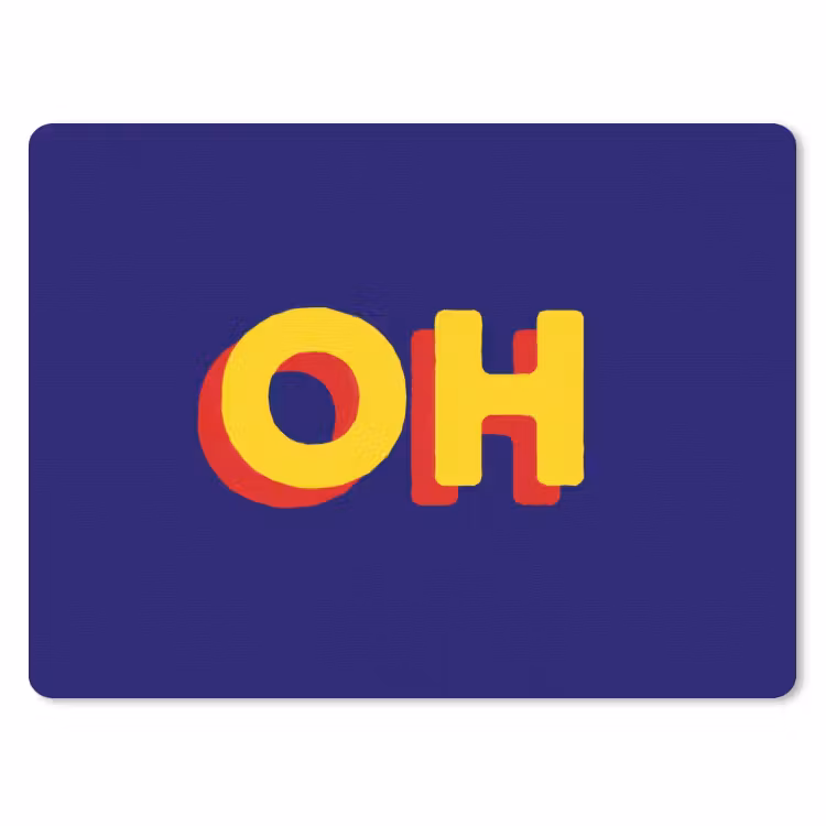 Muismat - Blauw - Geel - OH - Schaduw — 1