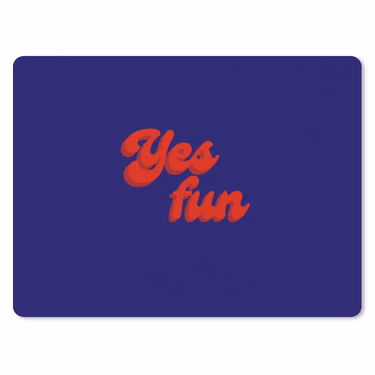 Muismat - Blauw - Rood - Yes fun - 3D — 1