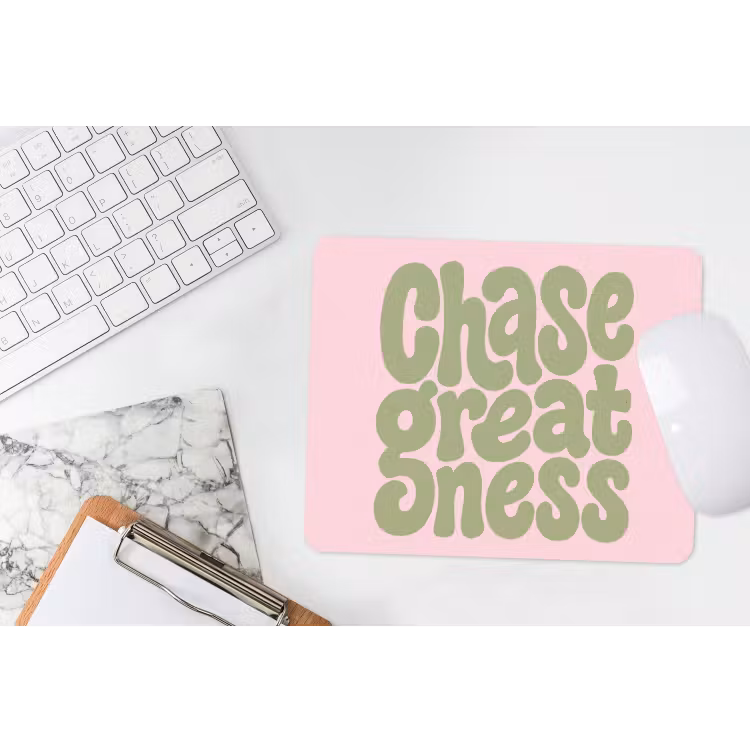 Muismat - Chase greatness - Groen - Roze - Retro — 2