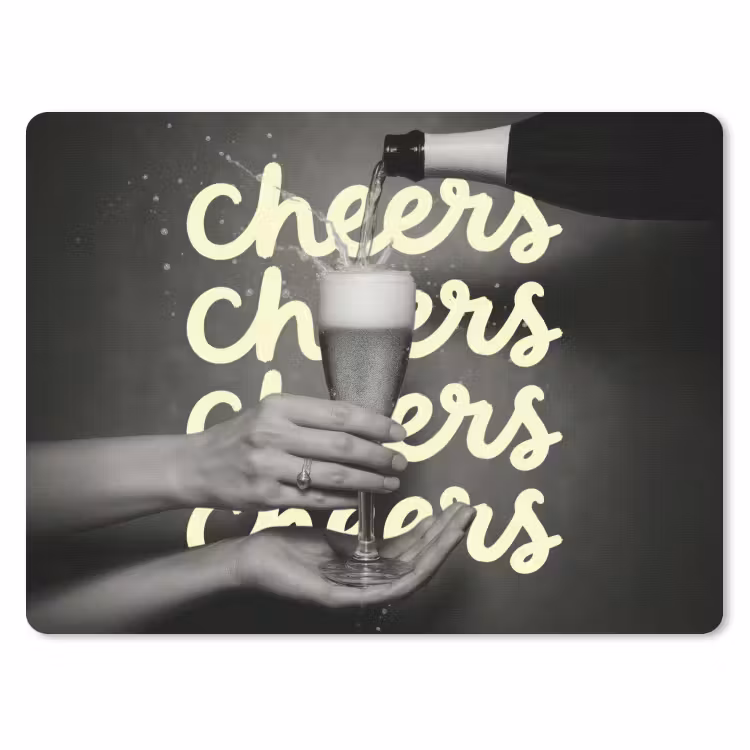 Muismat - Cheers - Wijn - Zwart - Wit — 1