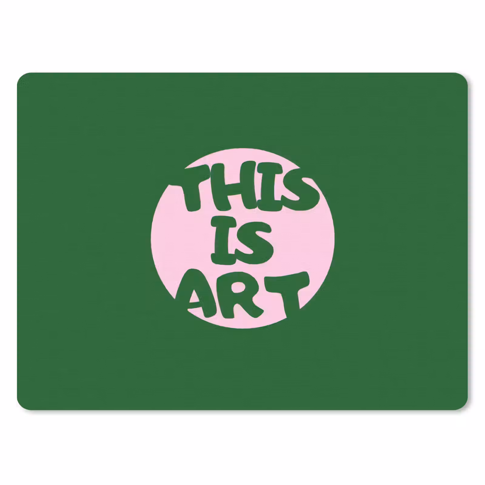 Muismat - Cirkel - Roze - Tekst - Art — 1