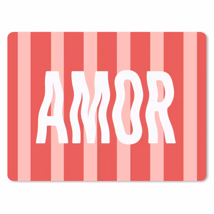 Muismat - Amor - Strepen - Rood - Roze — 1