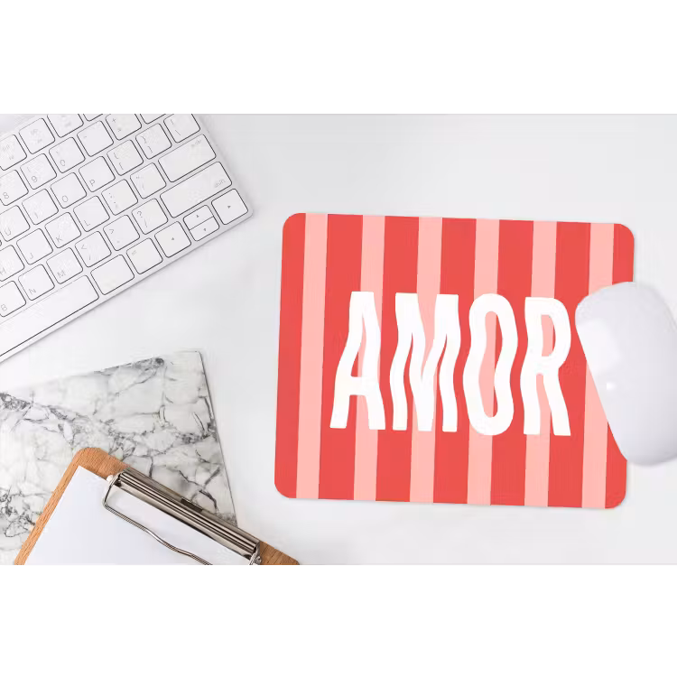 Muismat - Amor - Strepen - Rood - Roze — 2