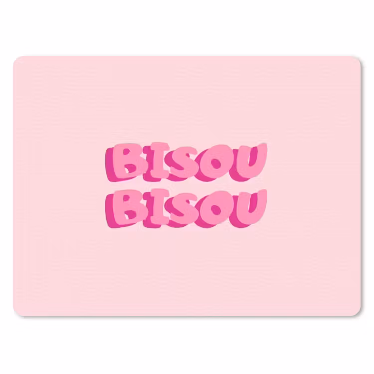Muismat - Bisou - Roze - Dikke letters — 1