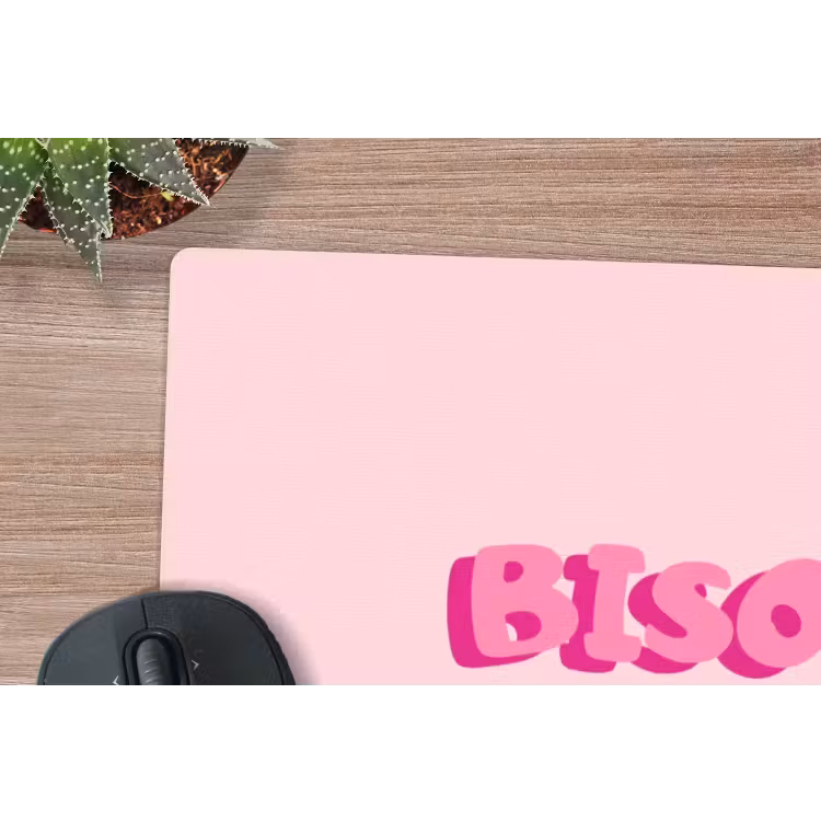 Muismat - Bisou - Roze - Dikke letters — 4