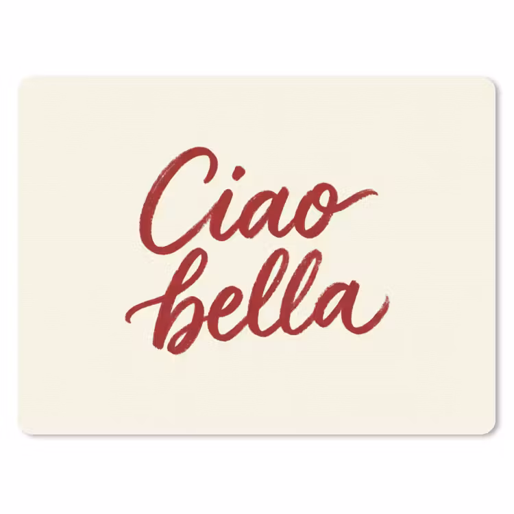 Muismat - Ciao bella - Rood - Wit - Minimalistisch — 1