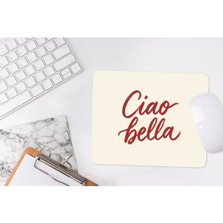 Muismat - Ciao bella - Rood - Wit - Minimalistisch — 2