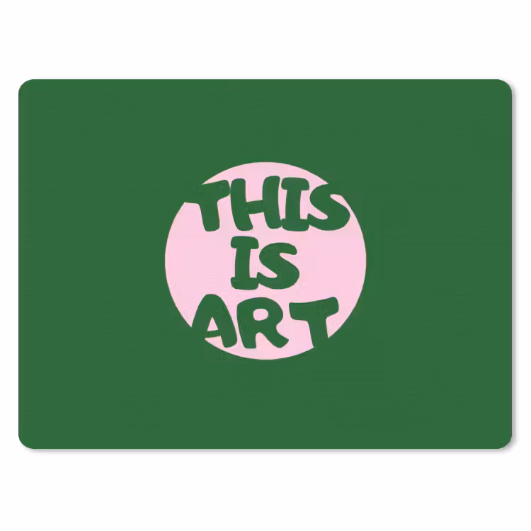 Muismat - Cirkel - Roze - Tekst - Art — 1