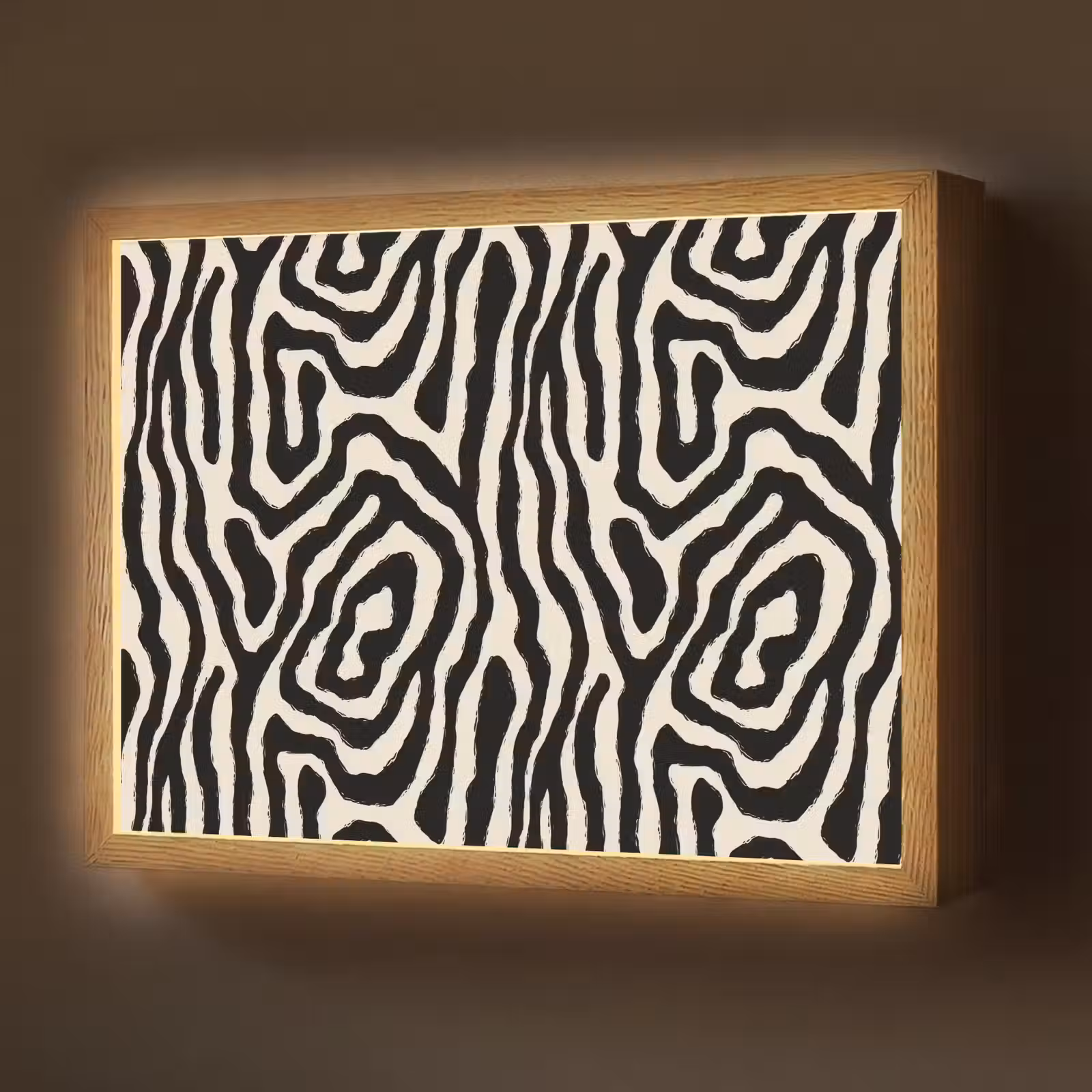 Lightbox - Wandlamp - Zebra - Zwart - Abstract — 1