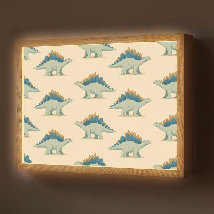 Lightbox - Wandlamp - Dino - Patroon - Groen — 1
