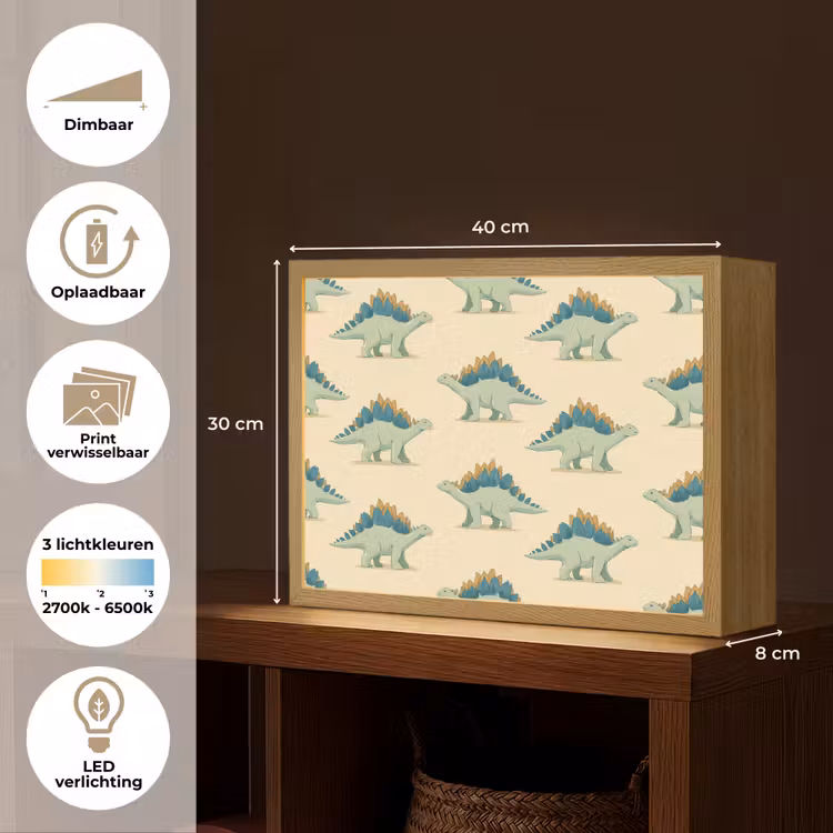 Lightbox - Wandlamp - Dino - Patroon - Groen — 10