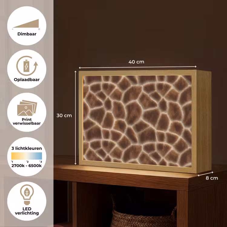 Lightbox - Wandlamp - Giraf - Bruin - Vacht — 10