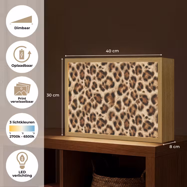 Lightbox - Wandlamp - Luipaard - Bruin - Vacht — 10