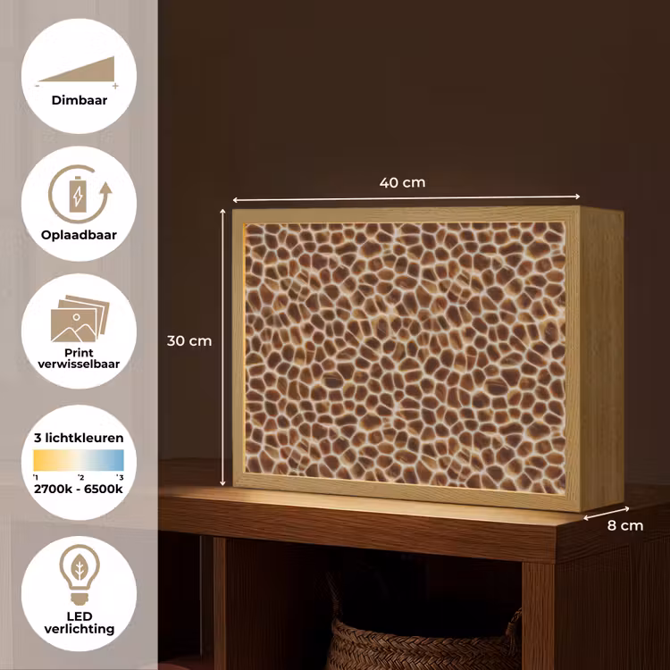 Lightbox - Wandlamp - Schildpad - Bruin - Patroon — 10