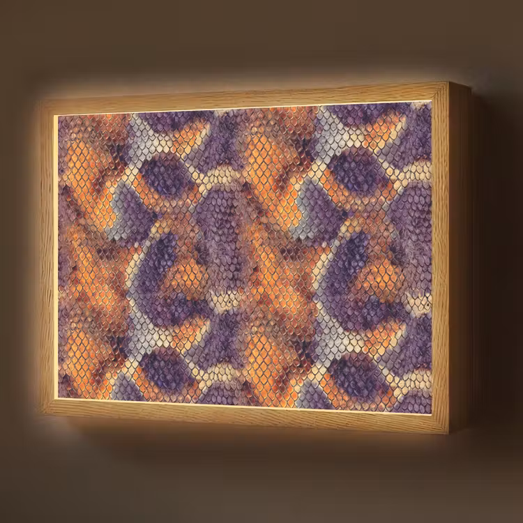 Lightbox - Wandlamp - Slang - Kleurrijk - Schubben — 1