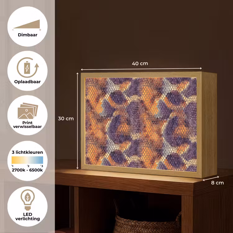 Lightbox - Wandlamp - Slang - Kleurrijk - Schubben — 10