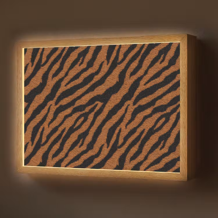 Lightbox - Wandlamp - Tijger - Zwart - Vacht — 1