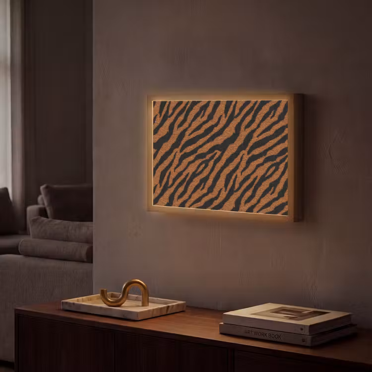 Lightbox - Wandlamp - Tijger - Zwart - Vacht — 2