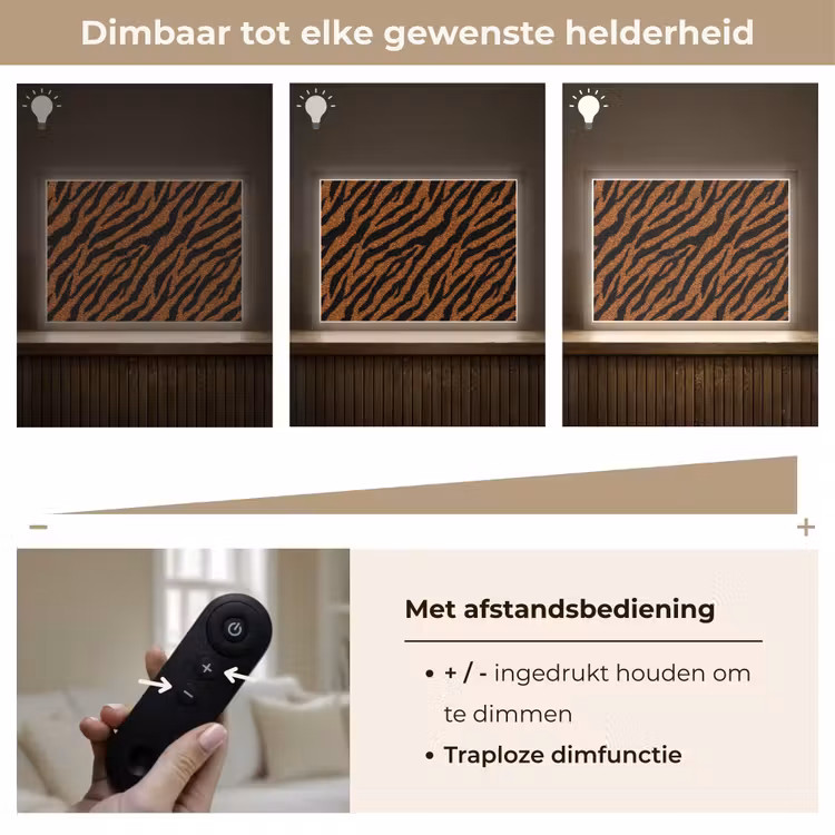 Lightbox - Wandlamp - Tijger - Zwart - Vacht — 9