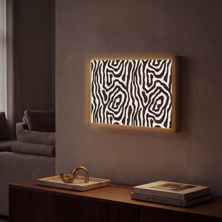 Lightbox - Wandlamp - Zebra - Zwart - Abstract — 2