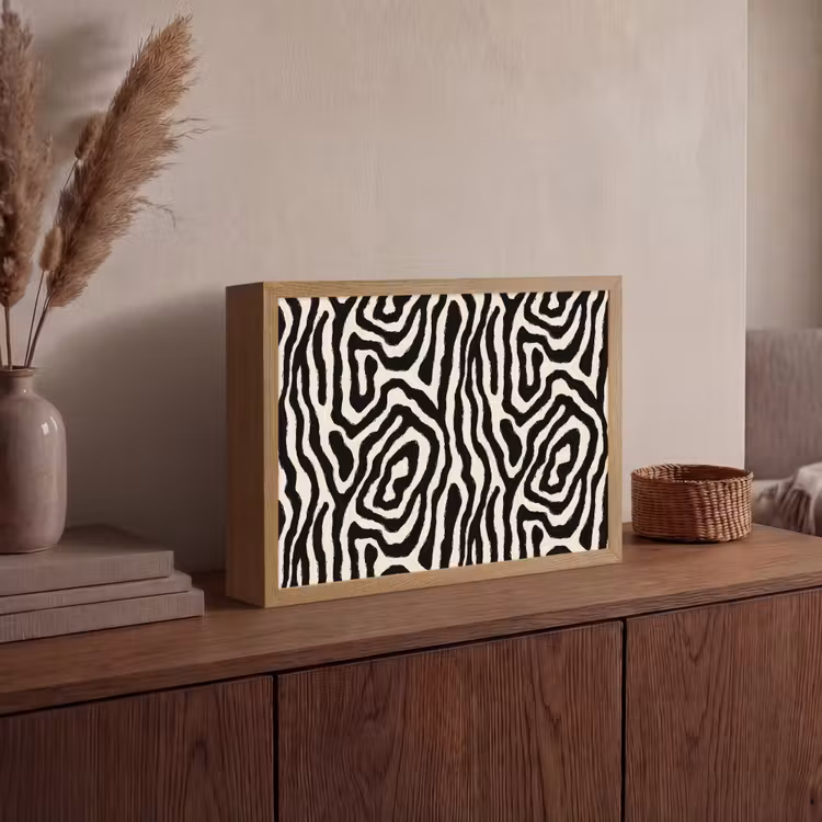 Lightbox - Wandlamp - Zebra - Zwart - Abstract — 4