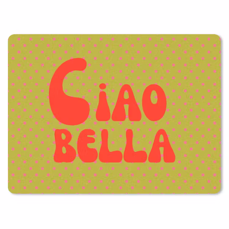 Muismat - Ciao bella - Rood - Groen - Stippen — 1