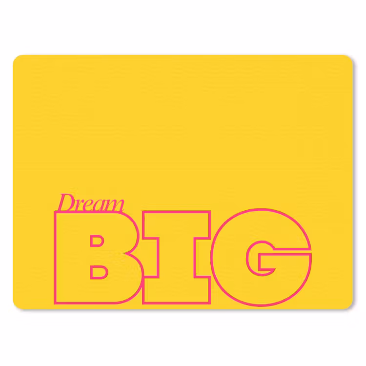 Muismat - Dream big - Geel - Grafisch — 1