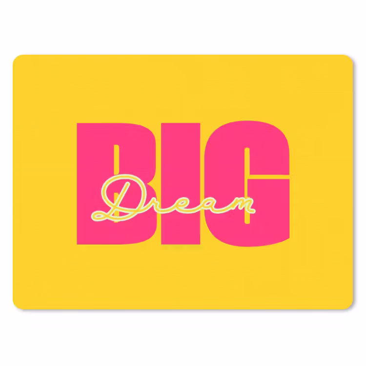 Muismat - Dream big - Geel - Roze — 1