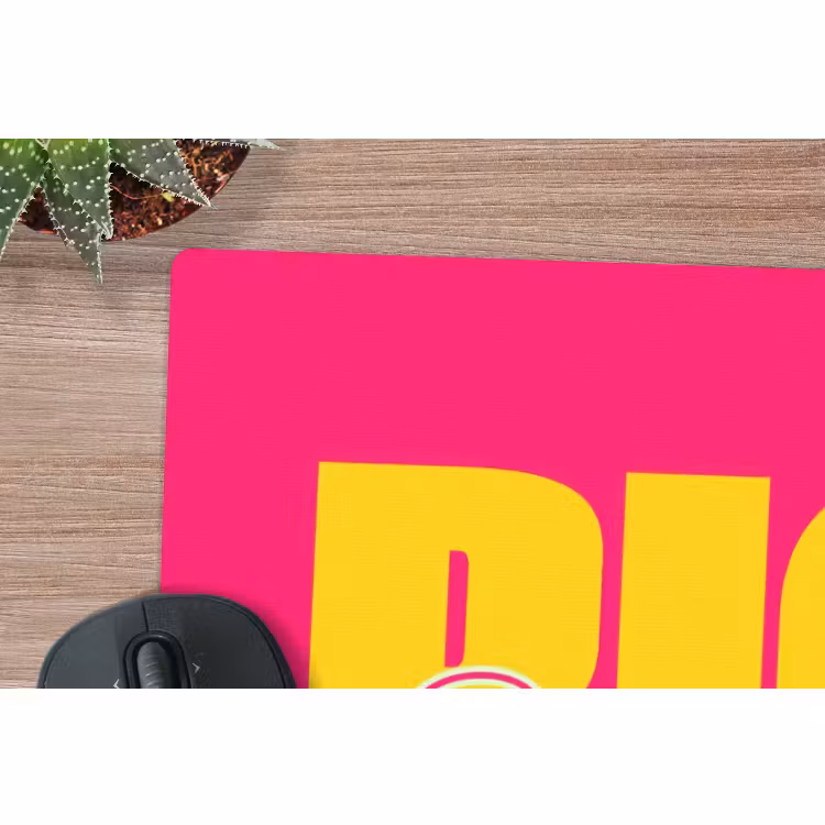 Muismat - Dream big - Roze - Geel - Minimalistisch — 4