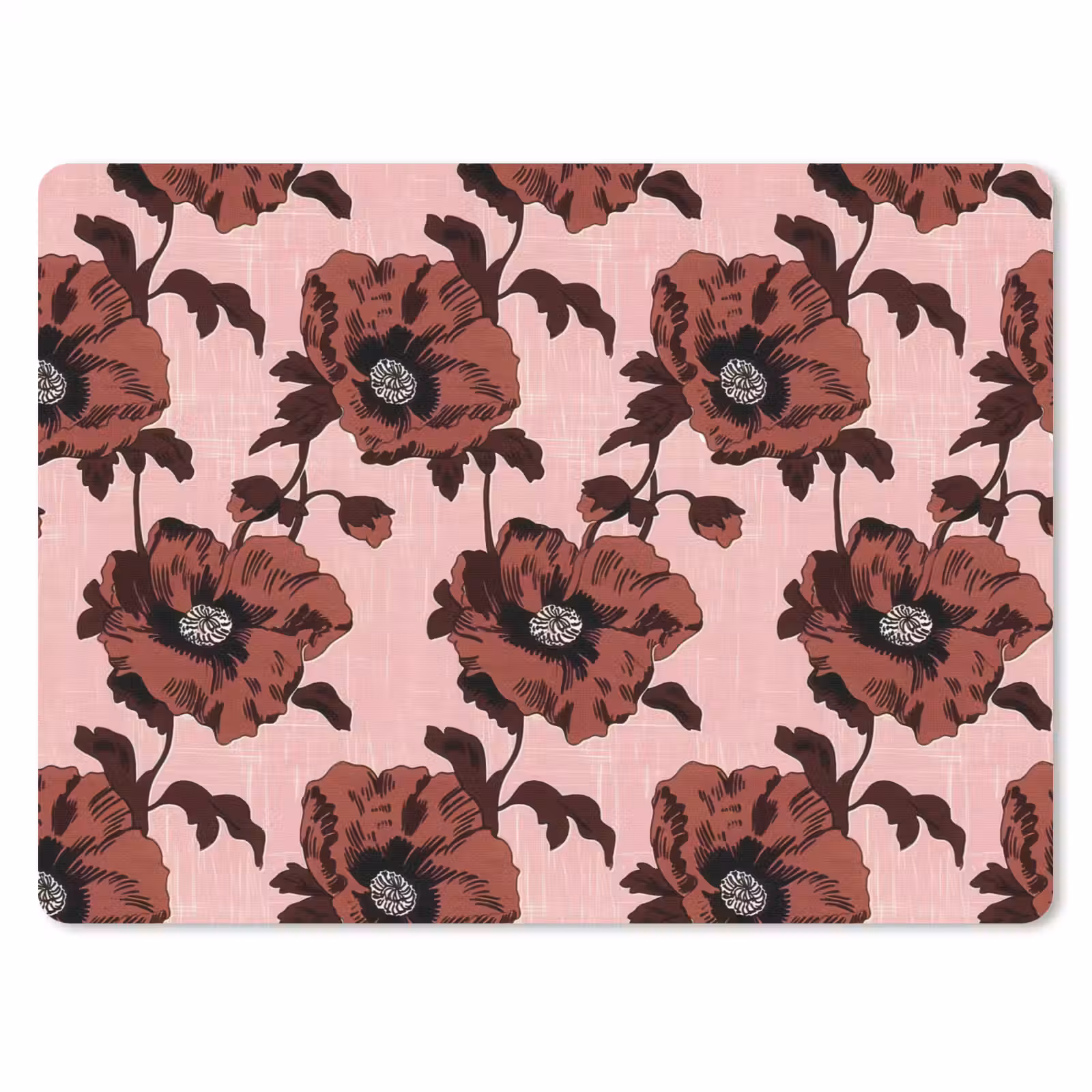 Muismat - Bloemen - Retro - Rood — 1