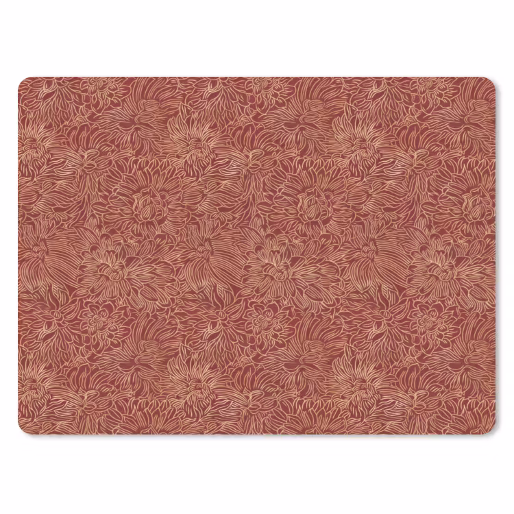 Muismat - Bloemen - Motief - Rood — 1