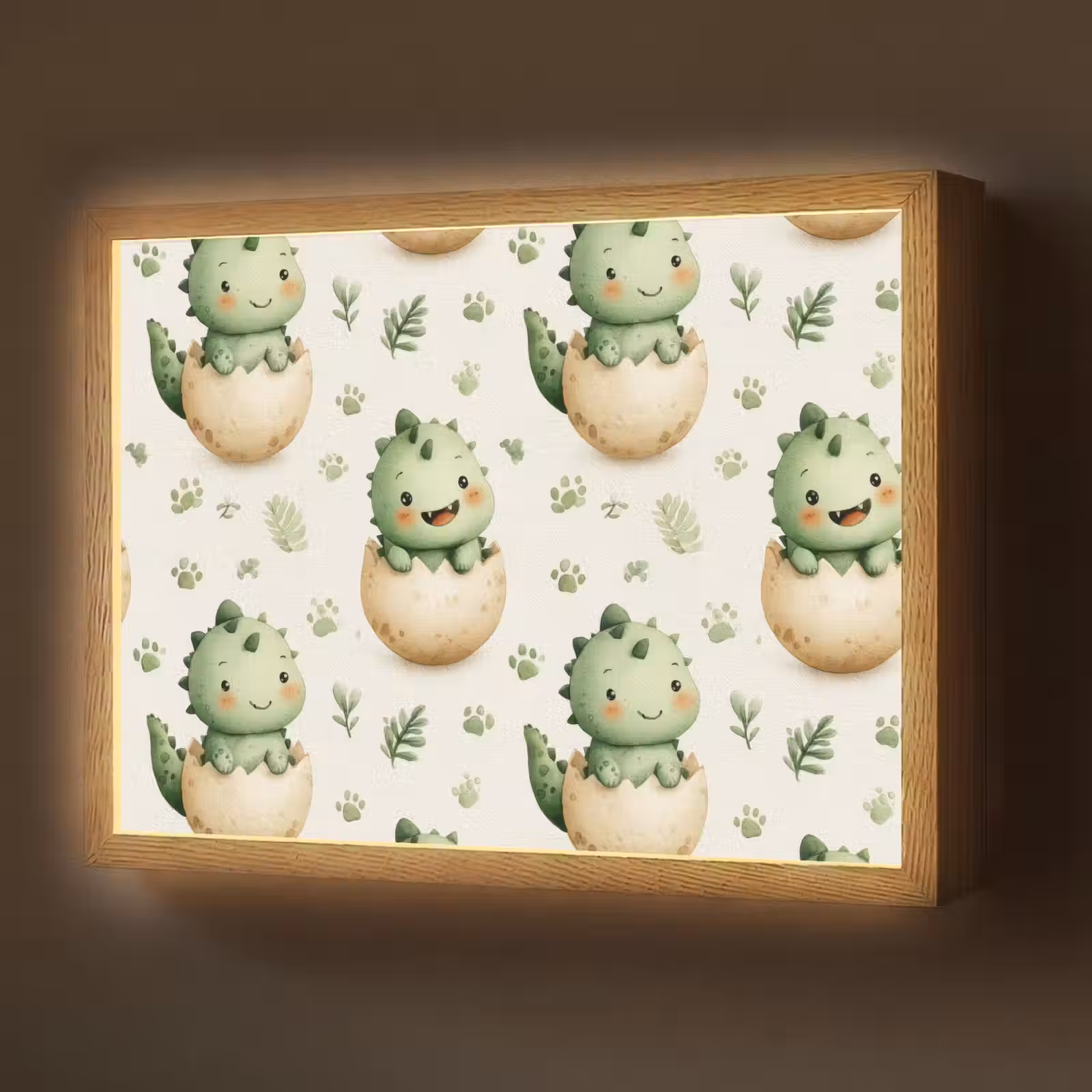 Lightbox - Wandlamp - Dino - Eieren - Groen — 1
