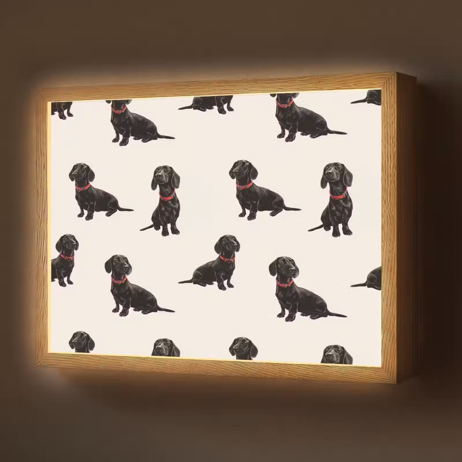 Lightbox - Wandlamp - Hond - Patroon - Zwart — 1