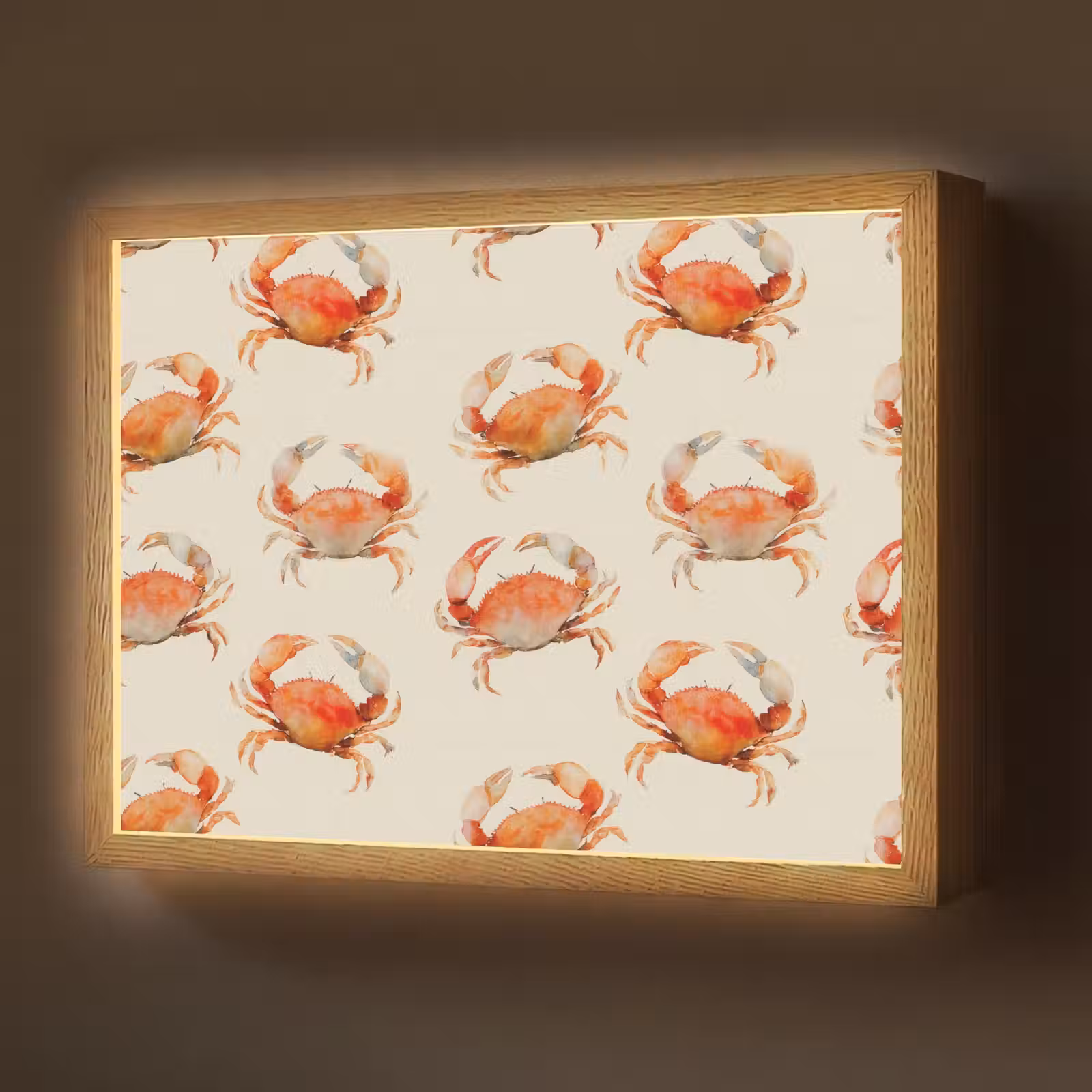 Lightbox - Wandlamp - Krabben - Patroon - Oranje — 1