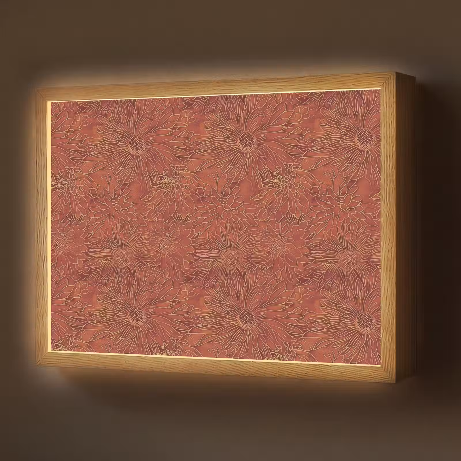 Lightbox - Wandlamp - Oosters - Bloemen - Terracotta — 1