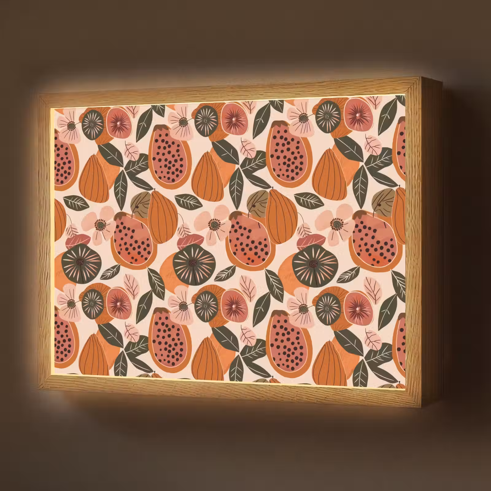 Lightbox - Wandlamp - Papaja - Bloesem - Oranje — 1
