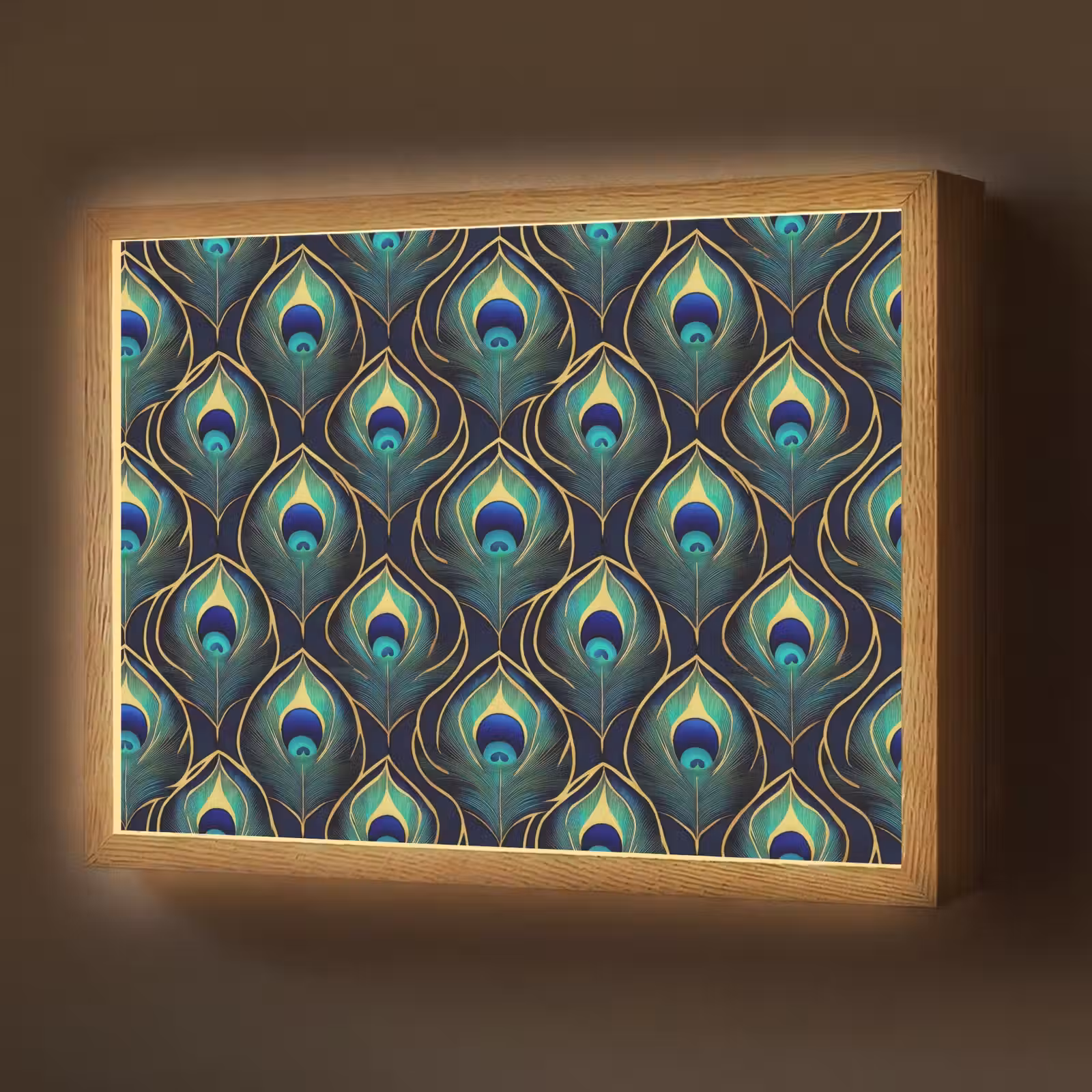 Lightbox - Wandlamp - Pauw - Veren - Groen — 1
