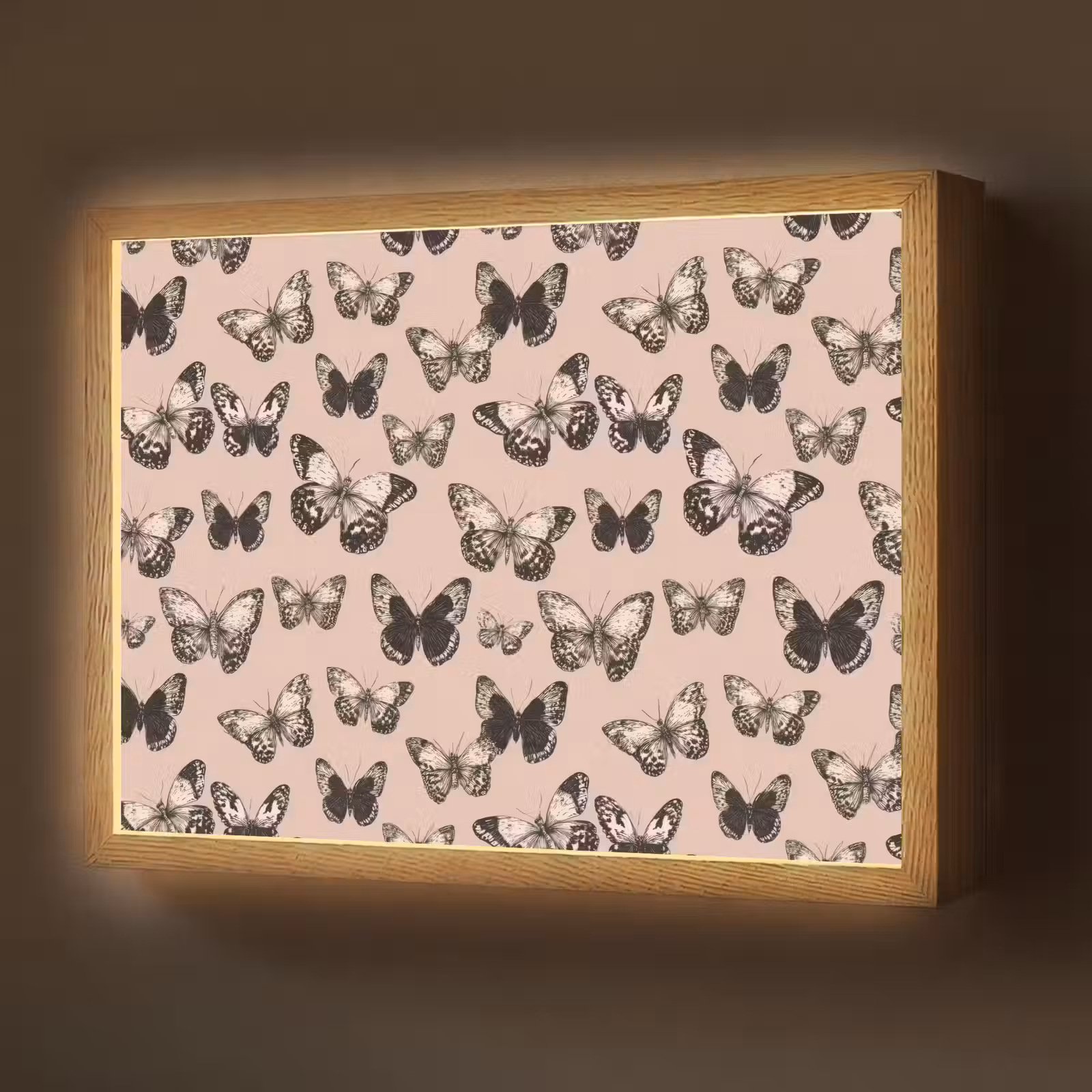 Lightbox - Wandlamp - Tijdloos - Vlinders - Perzik — 1
