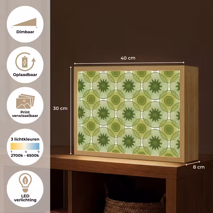 Lightbox - Wandlamp - Cirkels - Patroon - Groen — 10