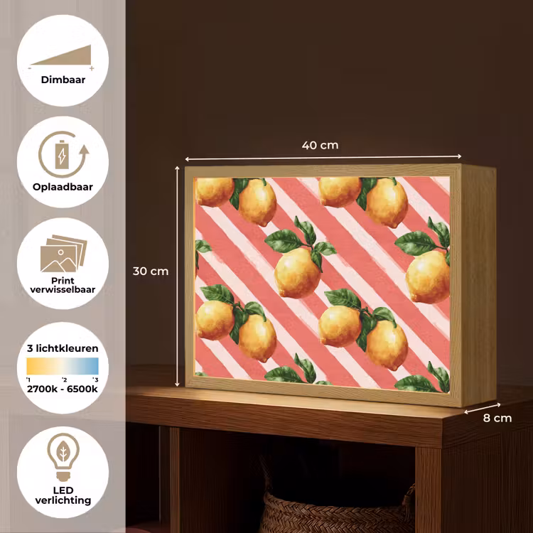 Lightbox - Wandlamp - Citroen - Geïllustreerd - Oranje — 10