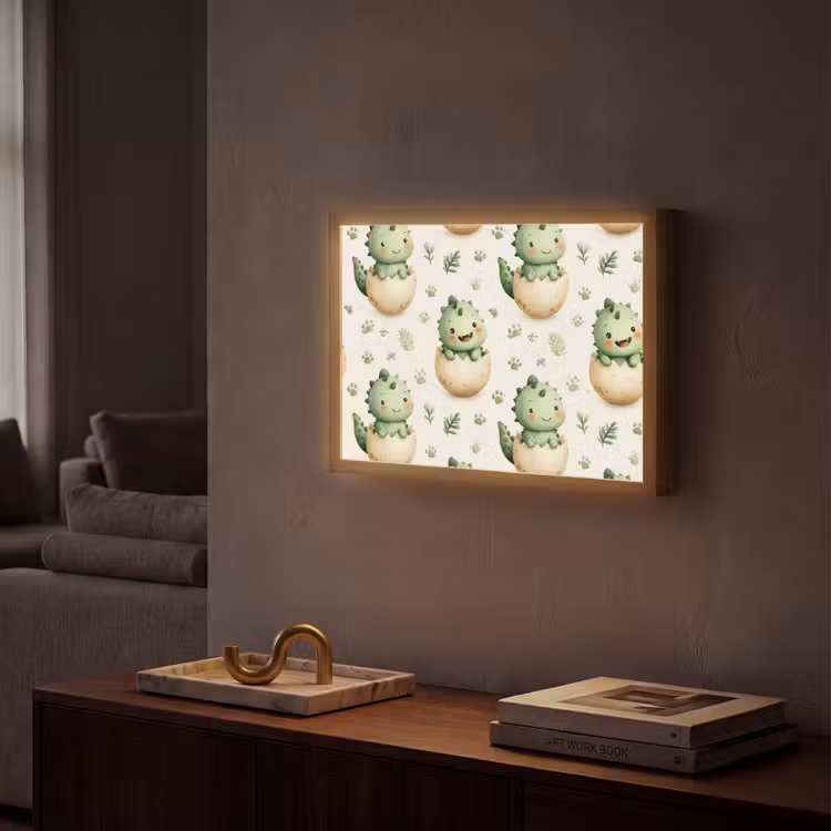 Lightbox - Wandlamp - Dino - Eieren - Groen — 2