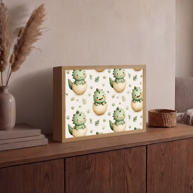 Lightbox - Wandlamp - Dino - Eieren - Groen — 4