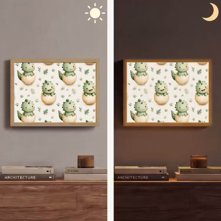 Lightbox - Wandlamp - Dino - Eieren - Groen — 6