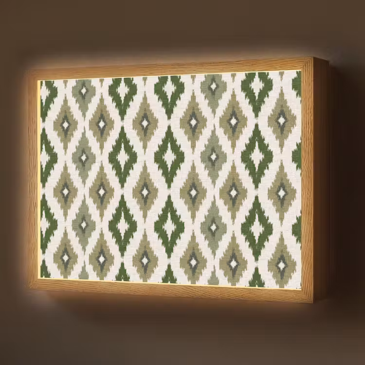 Lightbox - Wandlamp - Geografisch - Ruitmotief - Groen — 1