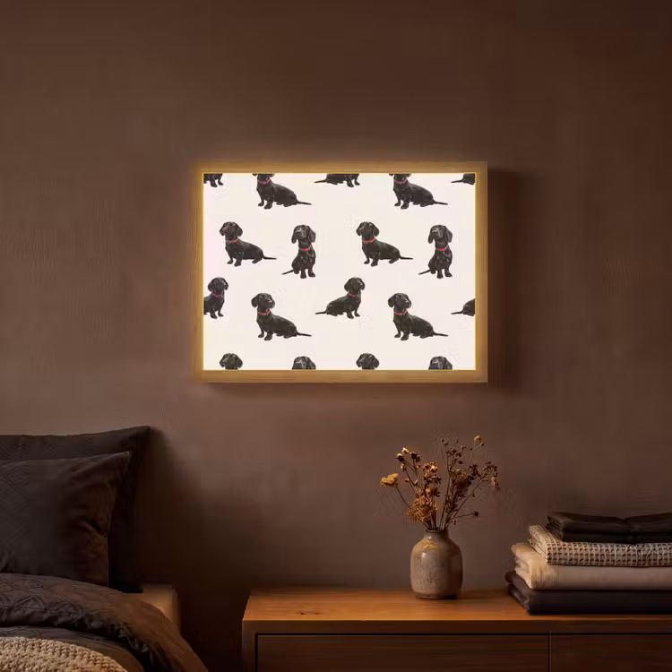 Lightbox - Wandlamp - Hond - Patroon - Zwart — 3