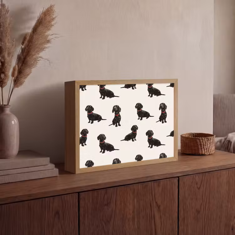 Lightbox - Wandlamp - Hond - Patroon - Zwart — 4