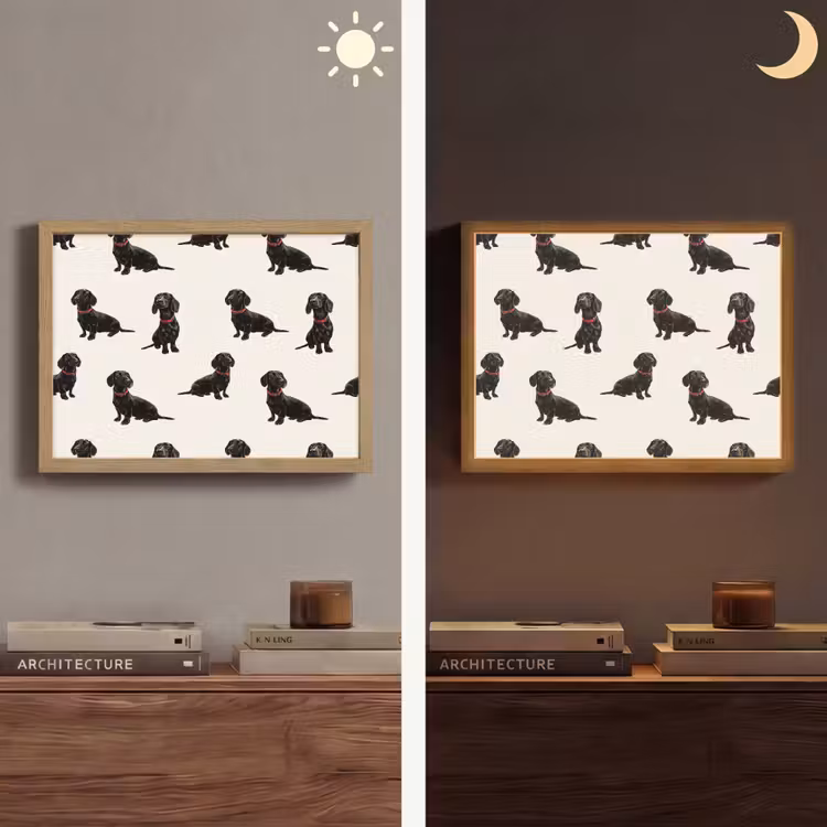 Lightbox - Wandlamp - Hond - Patroon - Zwart — 6