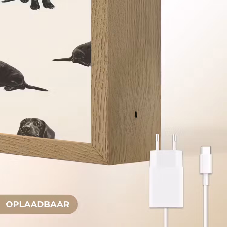 Lightbox - Wandlamp - Hond - Patroon - Zwart — 7